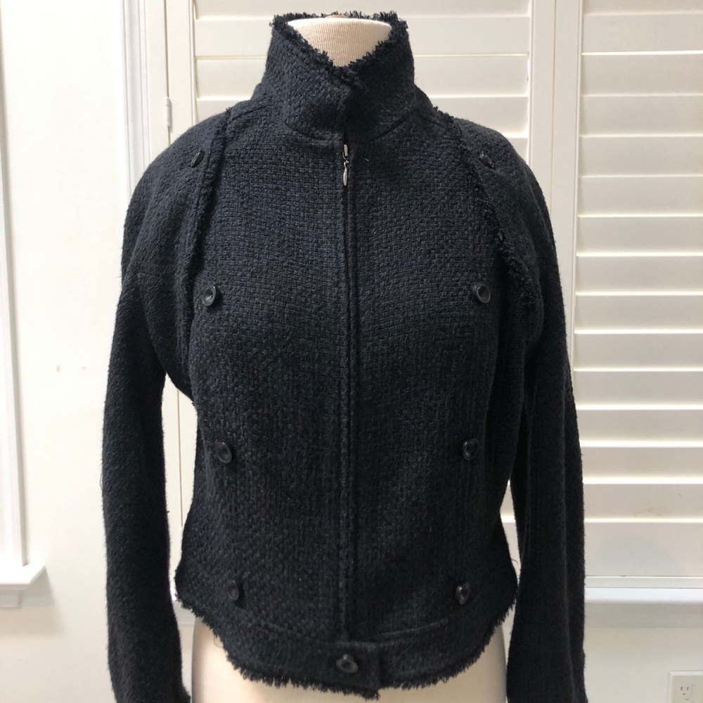 Black cropped three in one jacket!